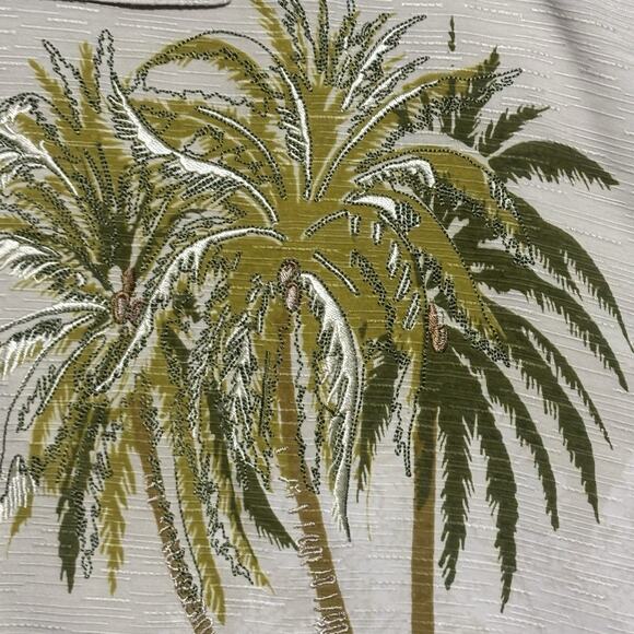 Tommy Bahama Silk Shirt Embroidered Palm Trees Mens XL Short Sleeve Camp Beach - Picture 6 of 11